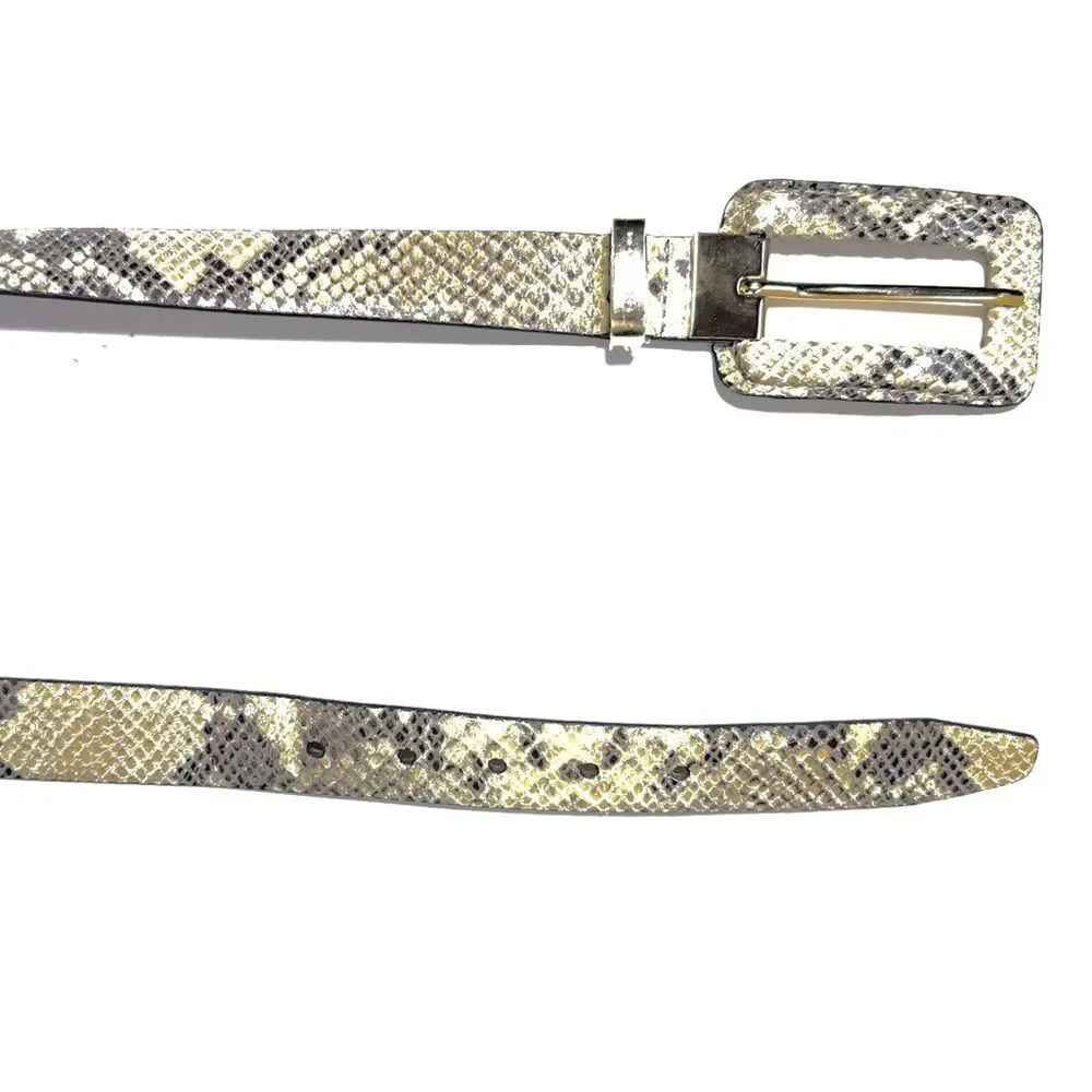 Michael Michael Kors Genuine Leather Snake Belt in Small